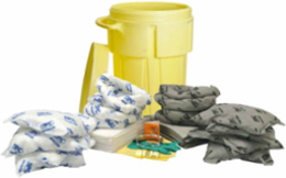 55 Gallon Wheeled Drum Spill Control Kit, Mixed Application, Yellow