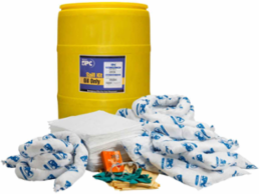55 Gallon Drum Spill Control Kit, Oil Only, 37 Inch Height, 24 Inch Diameter, 38 Gal Absorbency
