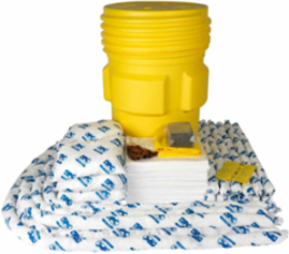 95 Gallon Oil Only Spill Control Kit - Includes 110 Pads, Nitrile Gloves, Drum