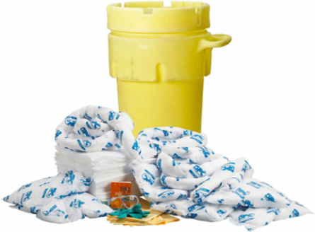95-Gallon Oil-Only Spill Control Kit, Wheeled, Includes 110 Pads & 12 Socks