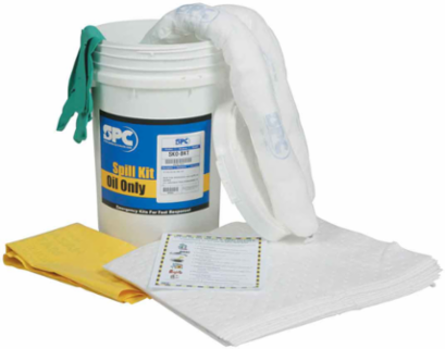 6.5 Gallon Oil Only Spill Control Kit, 14 Inch Diameter, Portable, Lightweight