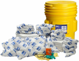 65-Gallon Oil Only Spill Control Kit, Yellow Drum, 33.5 Inch Height, Polyethylene