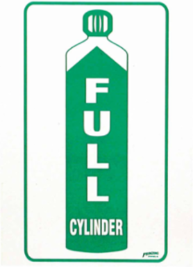 Full Cylinder Sign, 7" H x 5" W x 0.025" D, Magnetic Vinyl