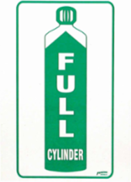 Full Cylinder Sign, 7" H x 5" W x 0.025" D, Magnetic Vinyl