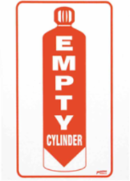 Empty Cylinder Sign, 7" H x 5" W x 0.025" D, Magnetic Vinyl