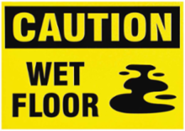 CAUTION Wet Floor Sign, 7" H x 10" W x 0.025" D, Magnetic Vinyl