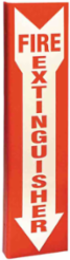 Tall Fire Extinguisher "L" Sign, 18" H x 4.5" W, Red on White, Plastic