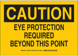 CAUTION Eye Protection Required Sign, 10 Inch H x 14 Inch W, Polystyrene