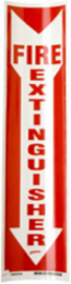 Glow-in-the-Dark Fire Extinguisher Sign, 14 Inch H x 4 Inch W, Polyester