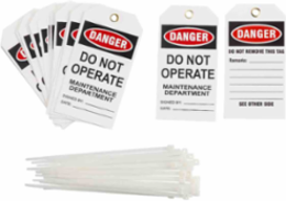 Danger Tags: DANGER DO NOT OPERATE, MAINTENANCE DEPARTMENT