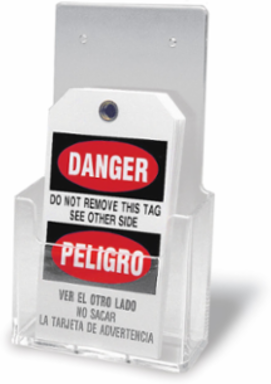 1-Pocket Clear Plastic Tag Holder 7.5 Inch H x 4.5 Inch W, Wall Mounted