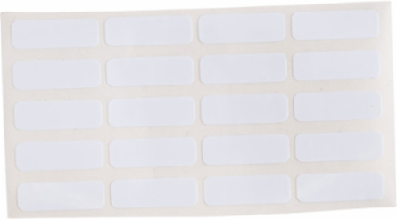 Glossy Polyester Labels, 0.25" H x 0.75" W, 10000 Labels, White