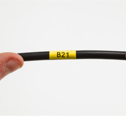 Flame Retardant Wire Wraps, 0.25" H x 0.75" W, Roll of 10000 Labels, Yellow