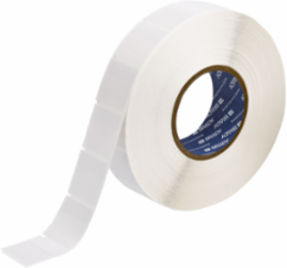 Self-laminating Vinyl Labels, 1.5 in H x 1.500 in W Clear/White Roll of 2500