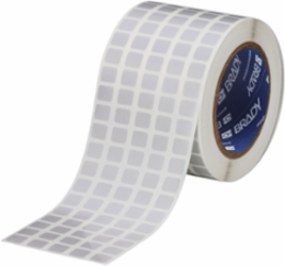 Metal Polyester Labels, 0.437" H x 0.5" W, Roll of 10000 Labels, Light Gray