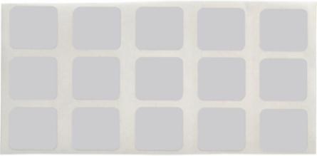 Metallized Polyester Labels, 0.437" H x 0.5" W, Roll of 10000 Labels, Light Gray