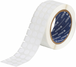FreezerBondz Polyester Laboratory Labels, 0.5" Dia White, Roll of 3000 Labels
