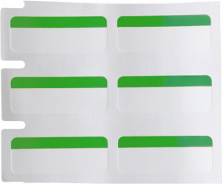 Color Polyester Labels 0.375 Inch H x 1 Inch W Green/White, 3000 Labels/Roll