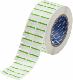 Color Polyester Labels 0.375 Inch H x 1 Inch W Green/White, 3000 Labels/Roll