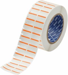 B-494 Color Polyester Labels 0.375 Inch H x 1 Inch W, 3000/Roll, Orange/White