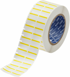B-494 Polyester Labels 0.375 Inch H x 1 Inch W, White/Yellow, 3000/Roll