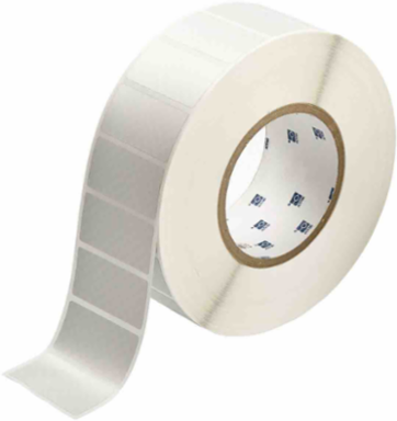 Metallized Matte Polyester Labels, 1" H x 2" W, Roll of 3000 Labels, Light Gray