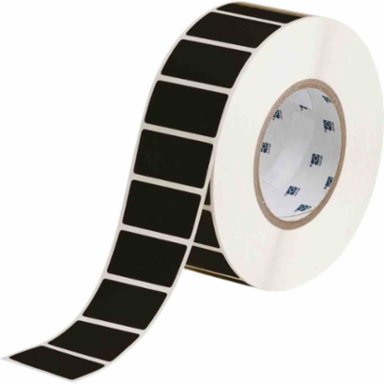General Purpose Matte Polyester Labels, 1" H x 2" W, Clear on Black, Roll of 3000 Labels