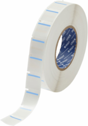 B-494 Color Polyester Labels 1 in H x 1 in W Blue/White, 3000/Roll