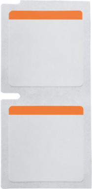 B-494 Color Polyester Labels 1 Inch x 1 Inch, Orange/White, 3000/Roll