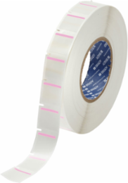 Color Polyester Labels 1 Inch H x 1 Inch W Pink/White, 3000 Labels/Roll