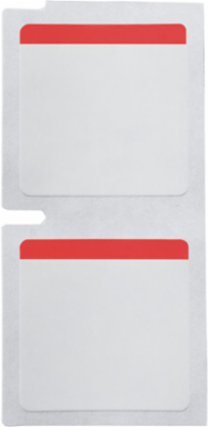 Color Polyester Labels 1 Inch x 1 Inch Red and White, 3000/Roll, Chemical Resistant