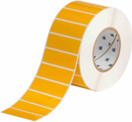 Glossy Polyester Labels, 1" H x 3" W, Roll of 3000 Labels, Yellow