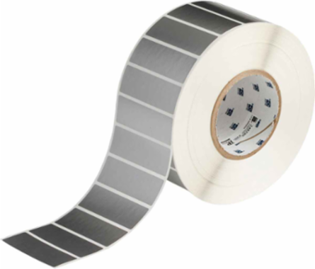 Glossy Weather Resistant Polyester Labels, 1" H x 3" W, Roll of 3000 Labels, Silver