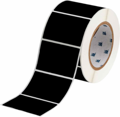 Glossy Weather Resistant Polyester Labels, 2" H x 3" W, Roll of 1000 Labels, Black