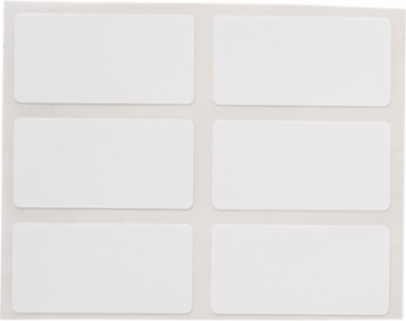 Glossy Polyester Labels, 0.75" H x 1.25" W, Roll of 2000 Labels, White