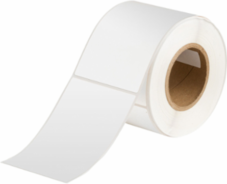 Metallized Matte Polyester Labels, 4" H x 6" W, Roll of 1000 Labels, Light Gray