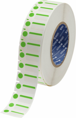 B-494 Color Polyester Labels 0.5 Inch H x 1 Inch W Green/White, 3000/Pack