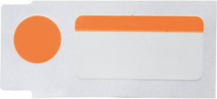 B-494 Polyester Labels 0.5 Inch H x 1 Inch W Orange/White, 3000/Roll