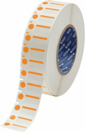 B-494 Polyester Labels 0.5 Inch H x 1 Inch W Orange/White, 3000/Roll