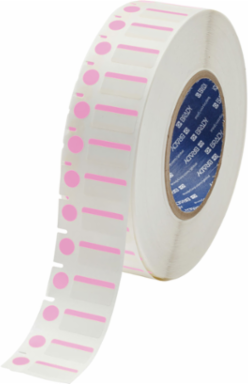 B-494 Color Polyester Labels 0.5 Inch H x 1 Inch W Pink/White, 3000/Roll