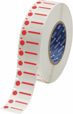 B-494 Color Polyester Labels 0.5 Inch H x 1 Inch W Red/White, 3000/Pack
