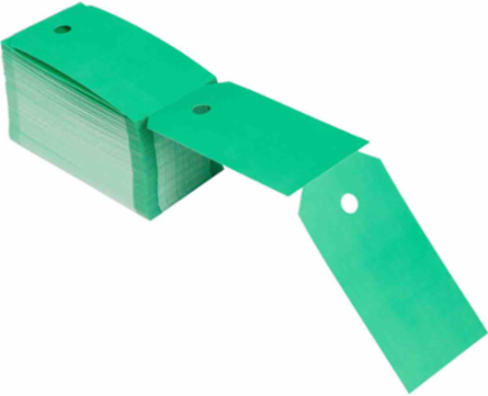 THT Printable Tags, 5.75" H x 3" W, Polyester, Green