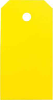 THT Printable Tags, 5.75" H x 3" W, Polyester, Yellow