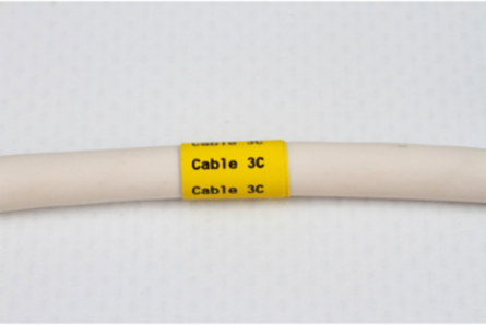 Flame Retardant Wire Wraps, 0.375" H x 1.25" W, Roll of 10000 Labels, Yellow