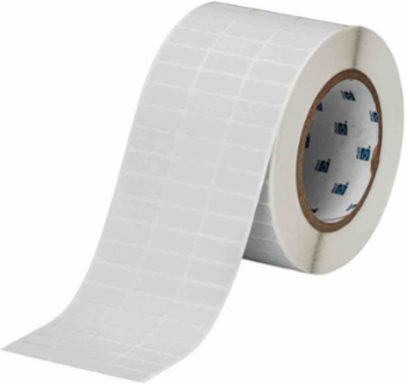 Metallized Polyester Labels, 0.375" H x 1" W, Roll of 10000 Labels, Light Gray