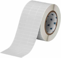Metallized Polyester Labels, 0.375" H x 1" W, Roll of 10000 Labels, Light Gray