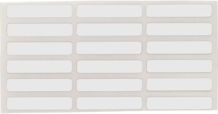 Glossy Polyester Labels, 0.187" H x 1" W, 10000 Labels, White