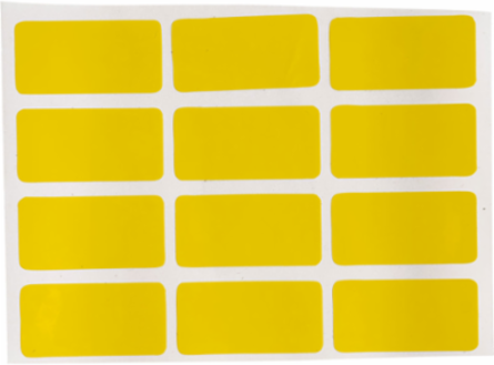 Glossy Polyester Labels, 0.5" H x 1" W, Roll of 10000 Labels, Yellow