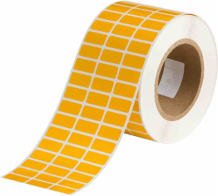 Glossy Polyester Labels, 0.5" H x 1" W, Roll of 10000 Labels, Yellow