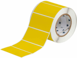Glossy Weather Resistant Polyester Labels, 2" H x 4" W, Roll of 1000 Labels, Yellow